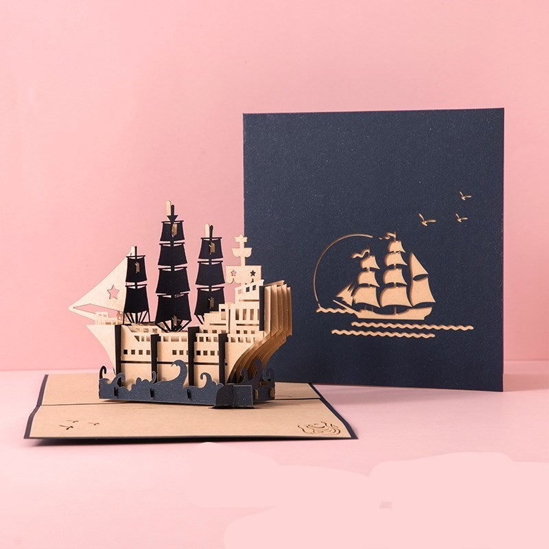 3D Sakura Kissing Lover Greeting Card