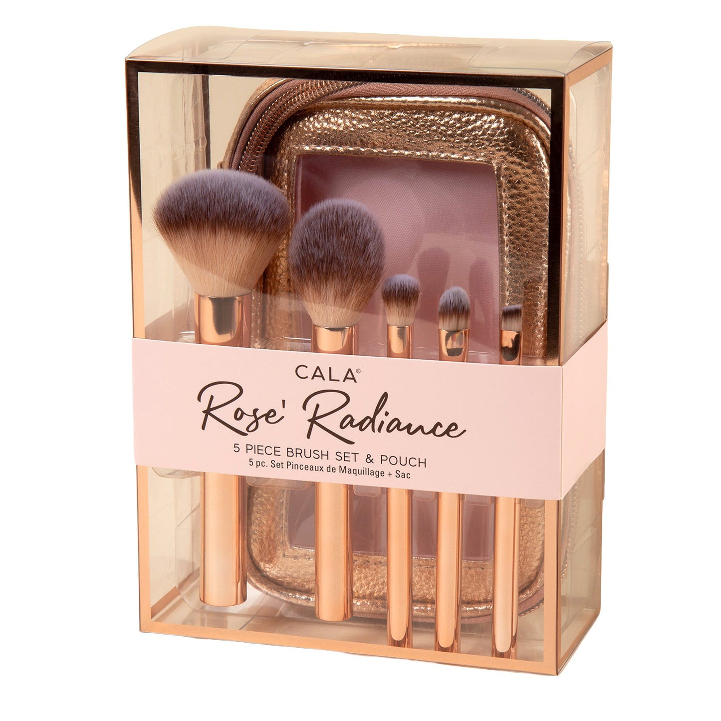 Cala&reg; Rose Radiance Make Up Face & Eye Brush Set