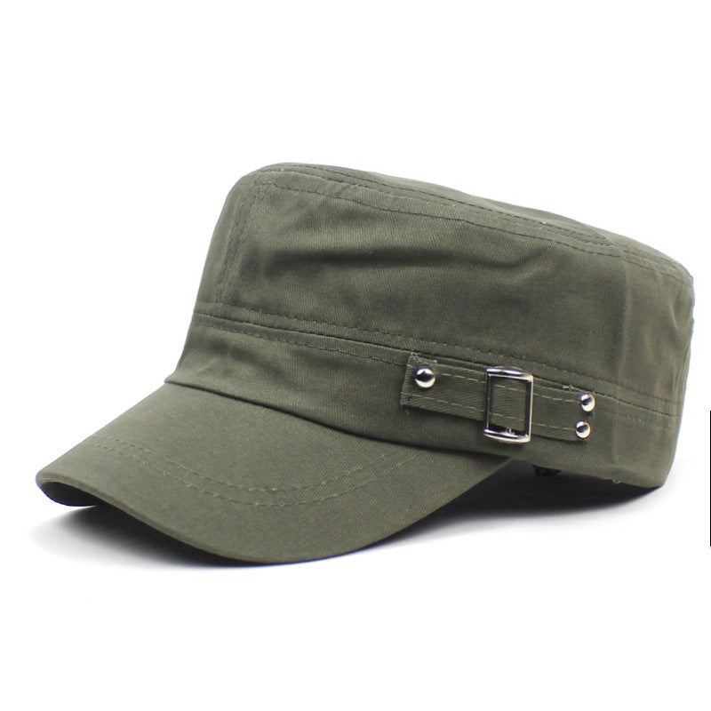 Mens Cotton Flat-brim Baseball Cap