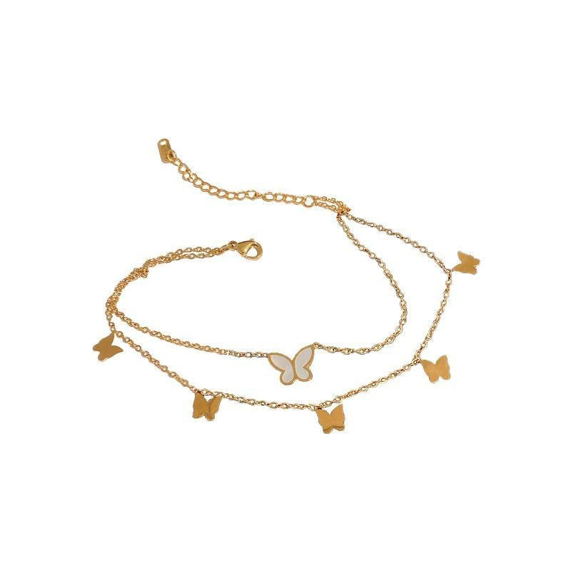 Butterfly Anklet For Women High end 18k Gold colored Trendy Foot Chain