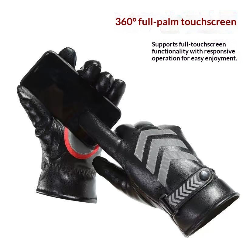 Fleece-lined Warm Winter Non-slip Reflective Gloves