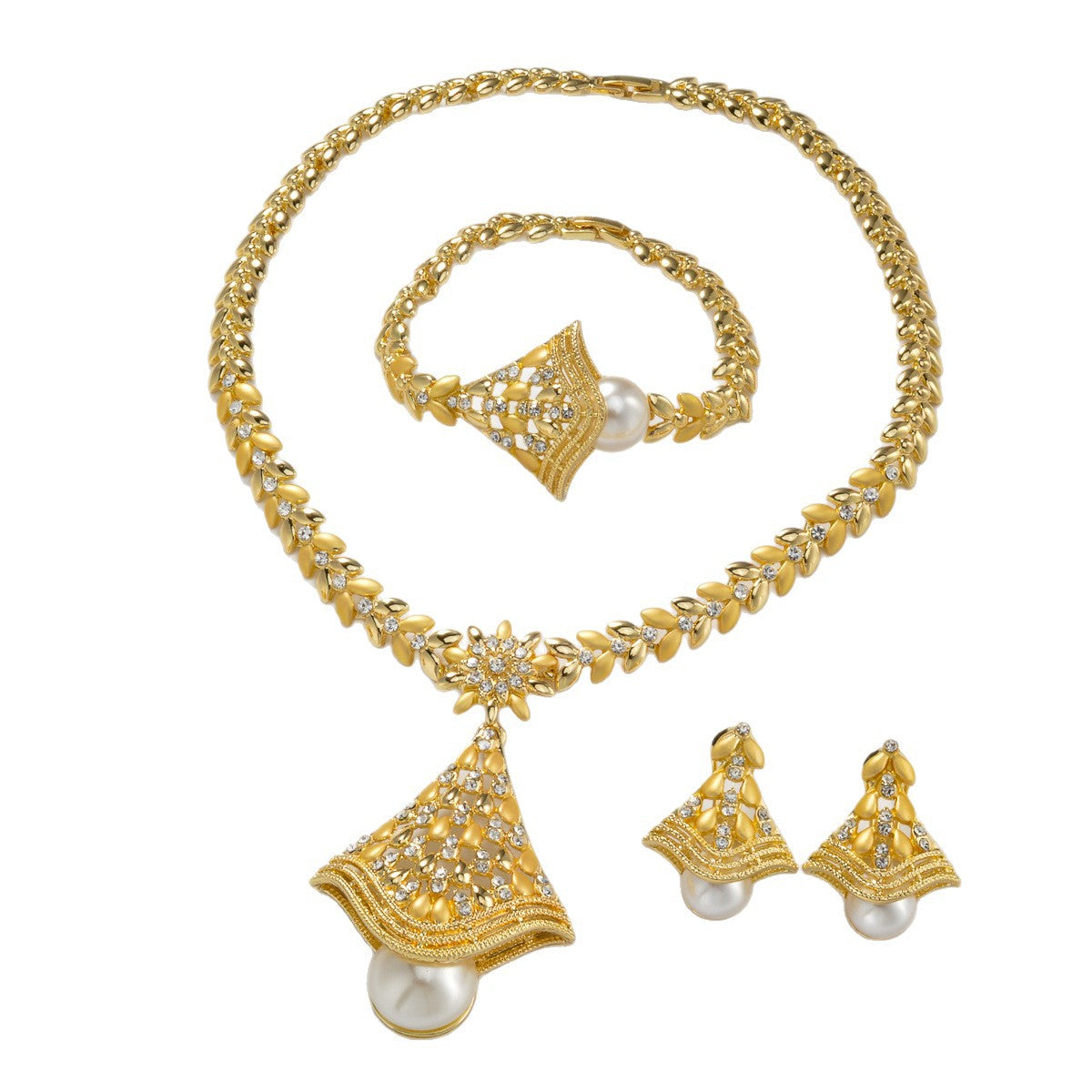 Jewelry 18k Gold-Plated Leaf Necklace