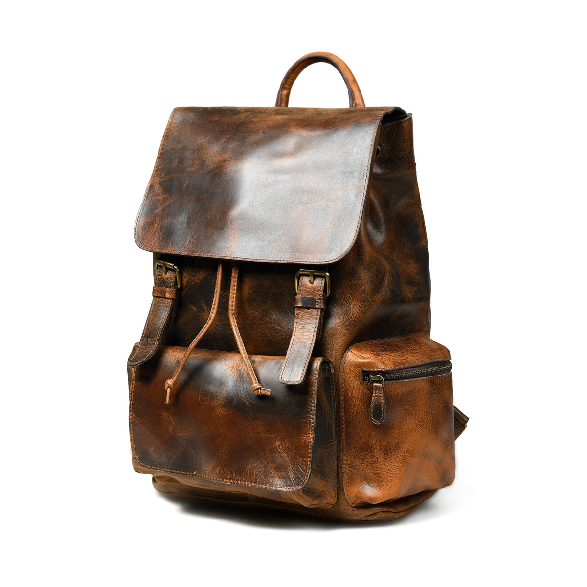Vortex Lederrucksack: Gebranntes Braun