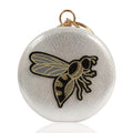Flat Box Embroidered Beaded Bee Clutch Party Bag