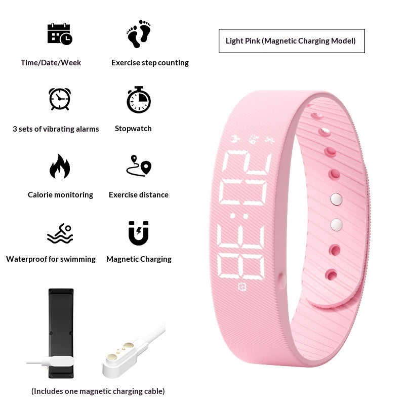 Smart Sports Watch For Men And Women Waterproof With Timing Function Silent Vibration Alarm And An Electronic Wristband