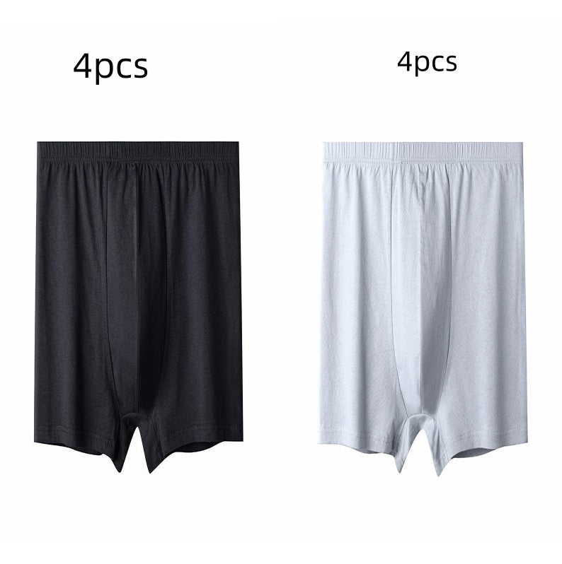 Men's High-waisted Pure Cotton Plus Size Loose Deep-crotch Cotton Breathable Boxer Shorts