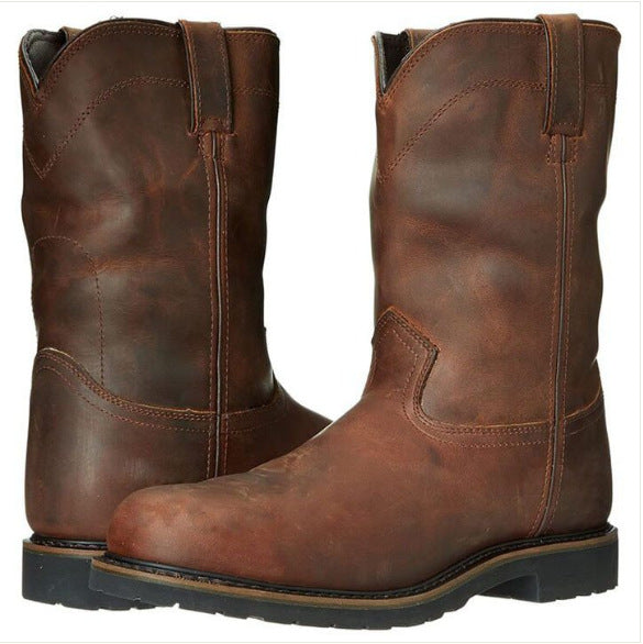Retro Tea-colored Mens Versatile Casual Boots