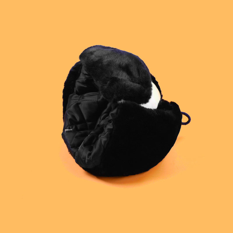 Warm Black And White Panda Plush Hat For Children To Thicken In Winter
