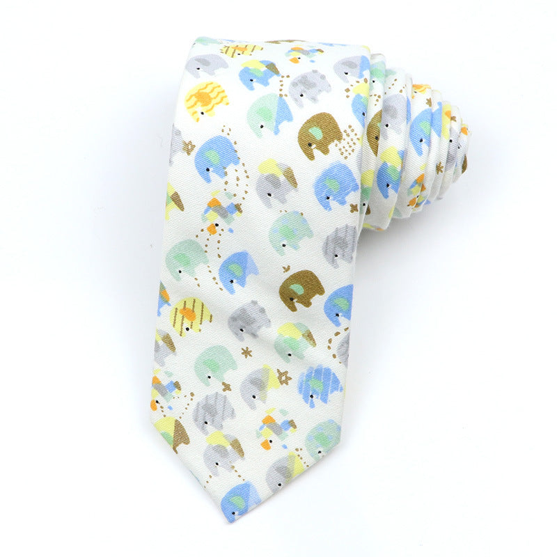 Korean Style Narrow Men's Clothing Cotton Tie