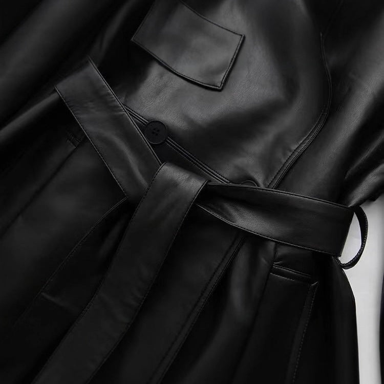 Women's Loose Faux Leather Short Coat