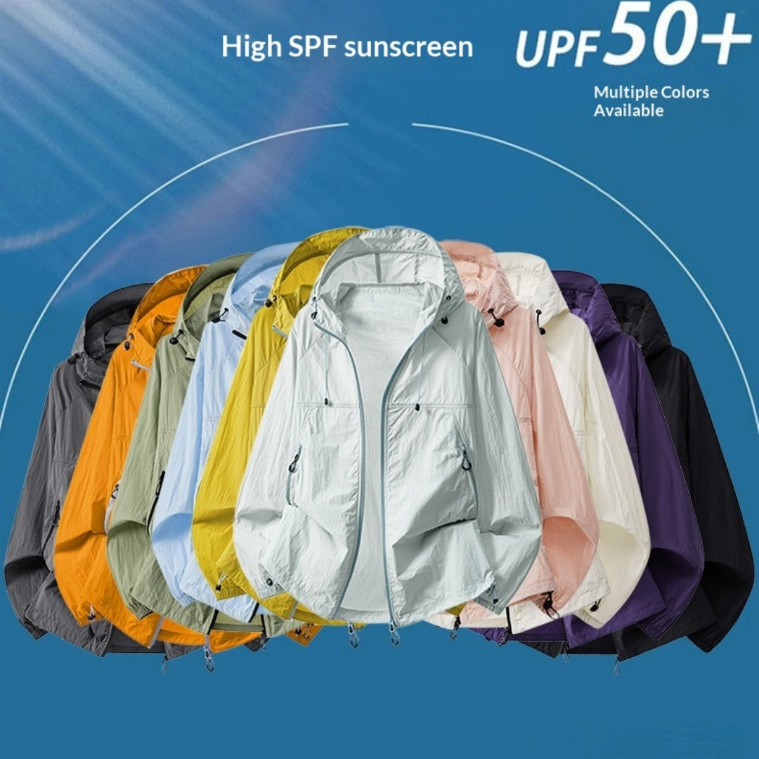 Mens Summer Hooded Sun-Protective Lightweight Jacket