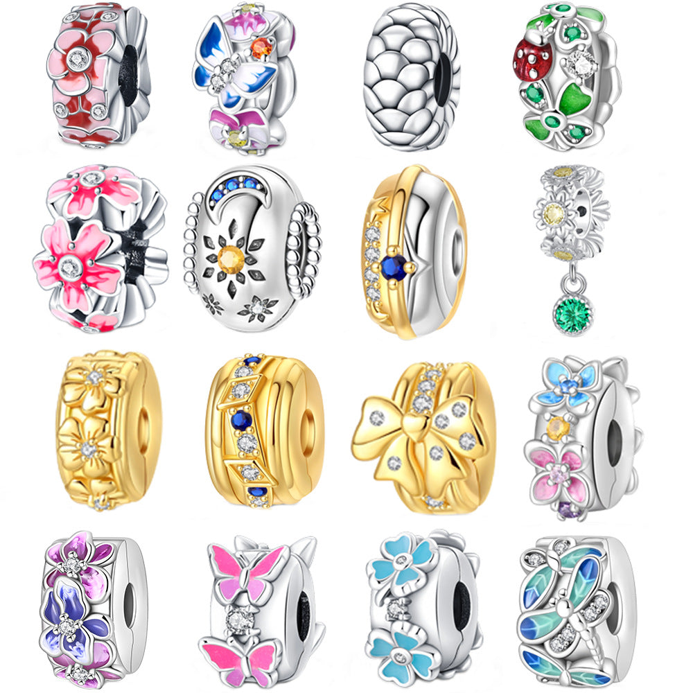 Round Clip-bead DIY Bracelet Accessories, Fashionable Beading Components