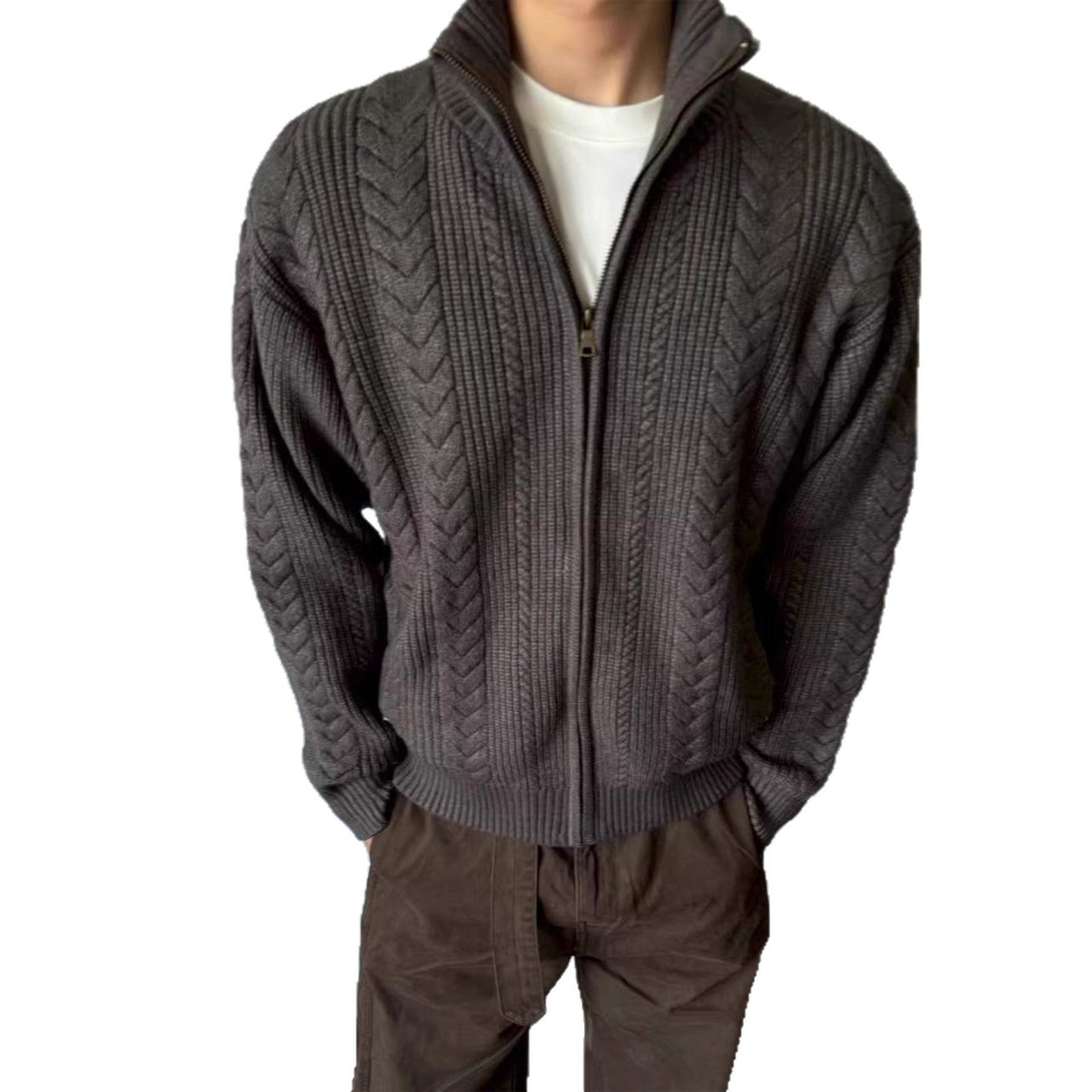 Laid-back Knit Cardigan For Fall And Winter