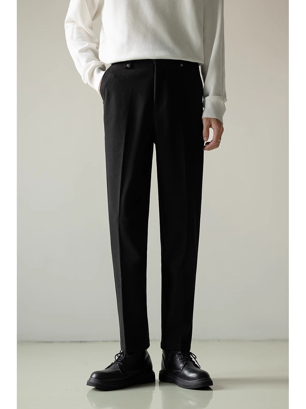 Mens Stylish Casual Straight-leg Suit Pants