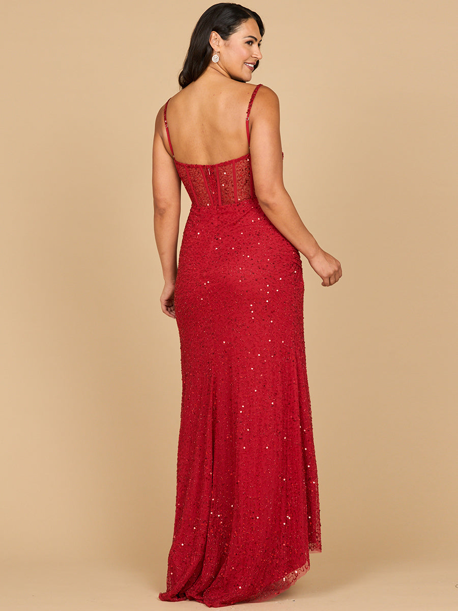 Elegant Corset Gown with Slit