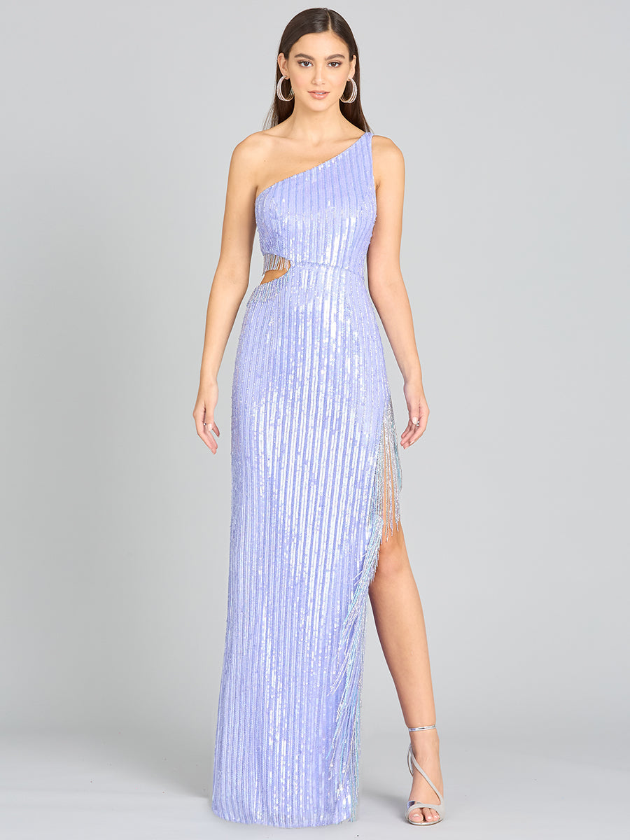 Robe longue à franges et perles Wendy