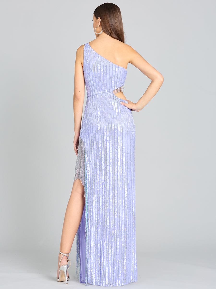 Robe longue à franges et perles Wendy