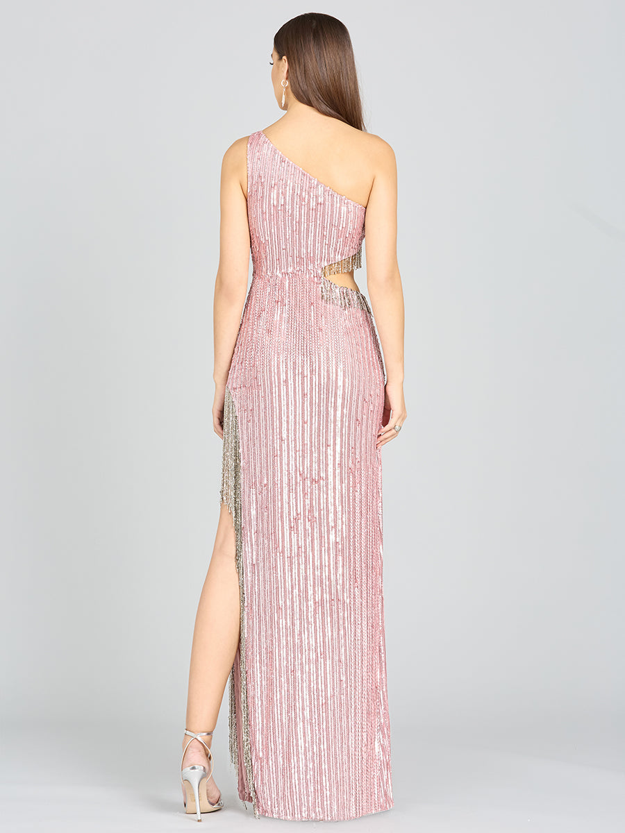 Robe longue à franges et perles Wendy