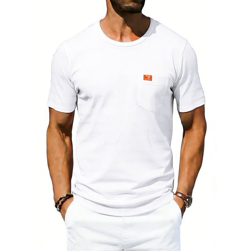 Men's Loose-fit Retro Simple Casual Crew-neck Short-sleeve T-shirt