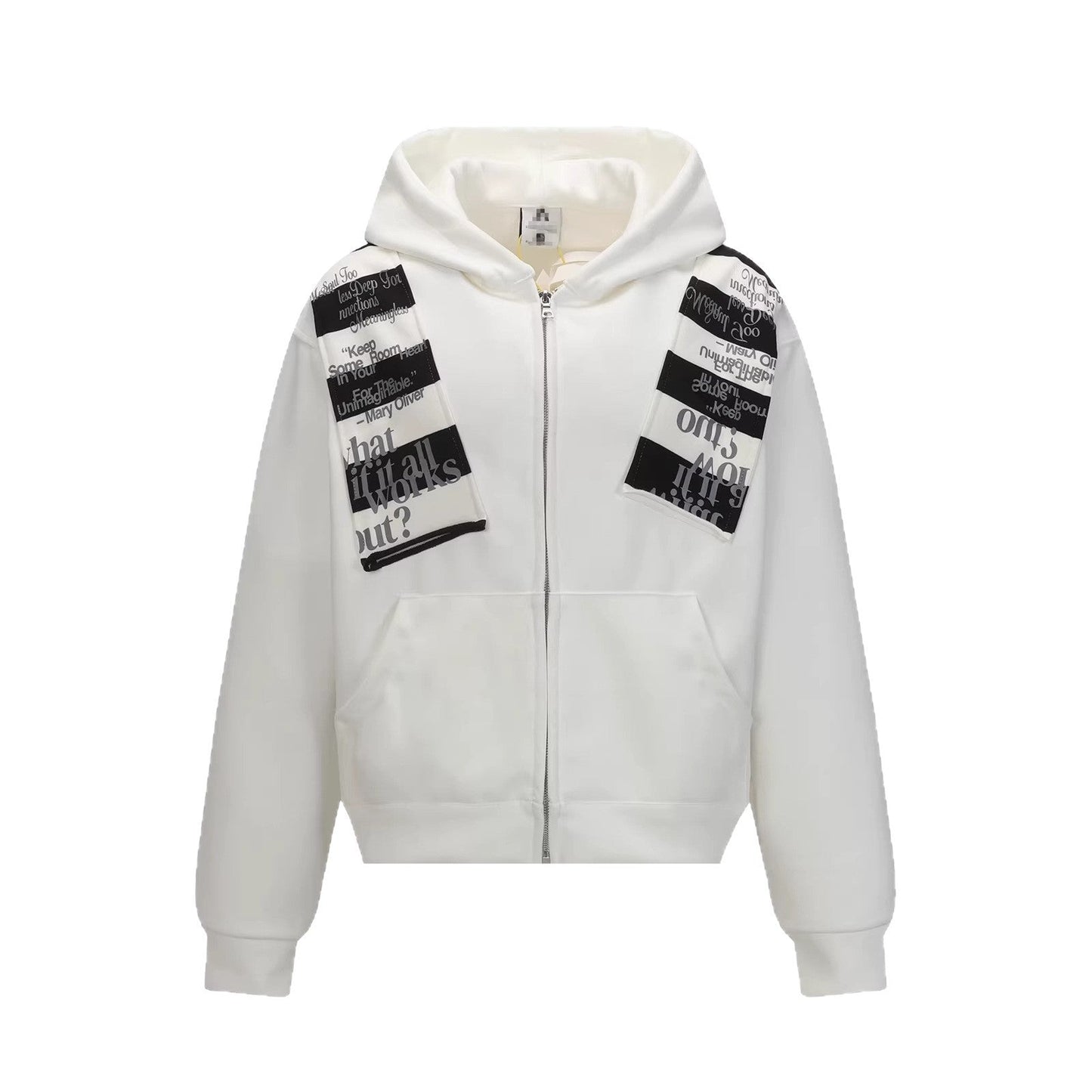 Letter-print Sporty Cardigan Hoodie For Men