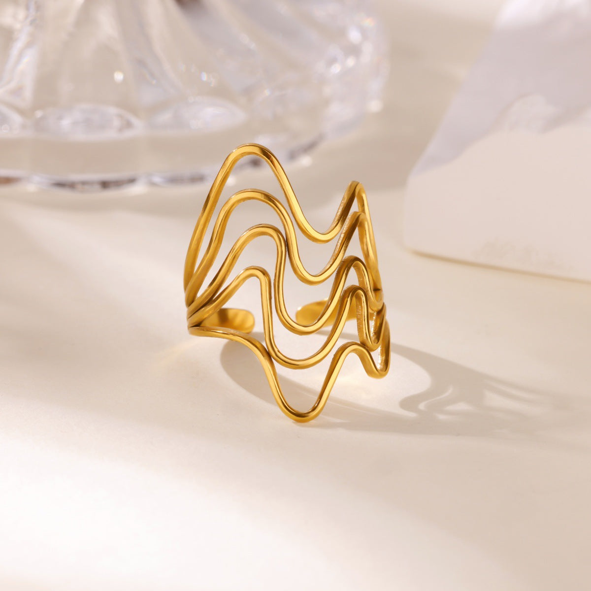 Creative Alien Big Wave Open Ring For Women