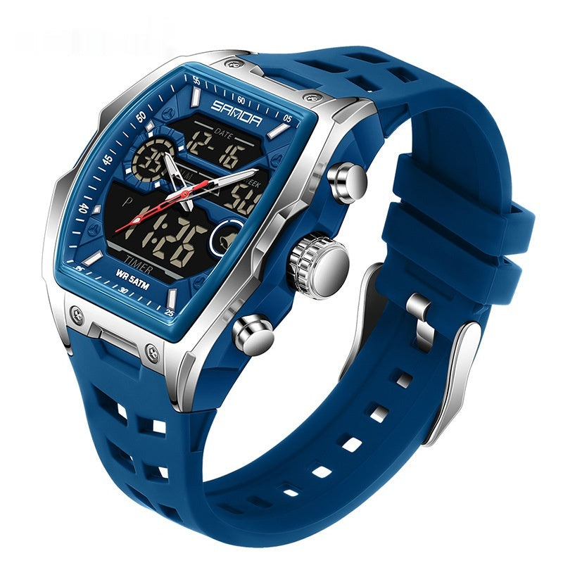 Multifunctional Cask-Shaped Luminous Sports Electronic Watch