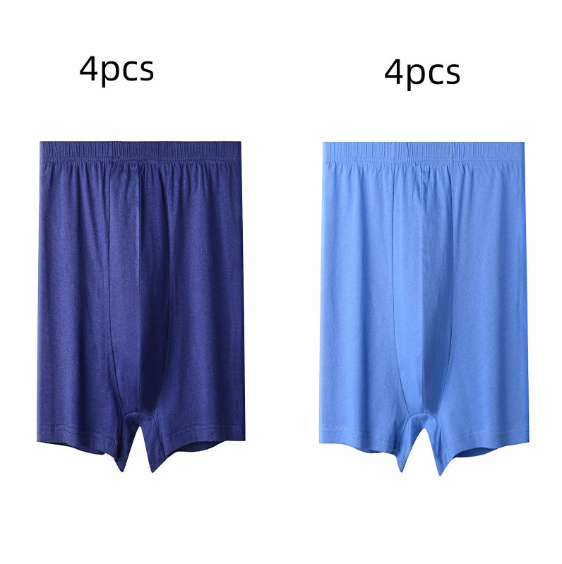 Men's High-waisted Pure Cotton Plus Size Loose Deep-crotch Cotton Breathable Boxer Shorts