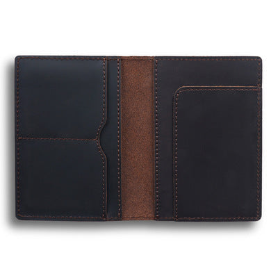 First-layer Cowhide Vintage Handmade Passport Holder Document Organizer Protective Case