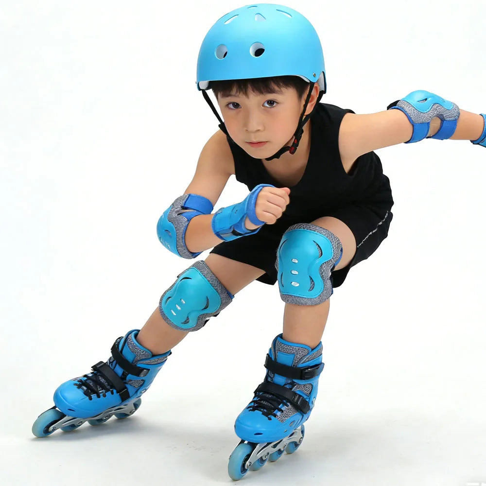 7Pcs/Set Kids Age with Wrist Guard and Knee Pads Elbow Pads Adjustable Protective Gear for Toddler Skating Cycling Scooter
