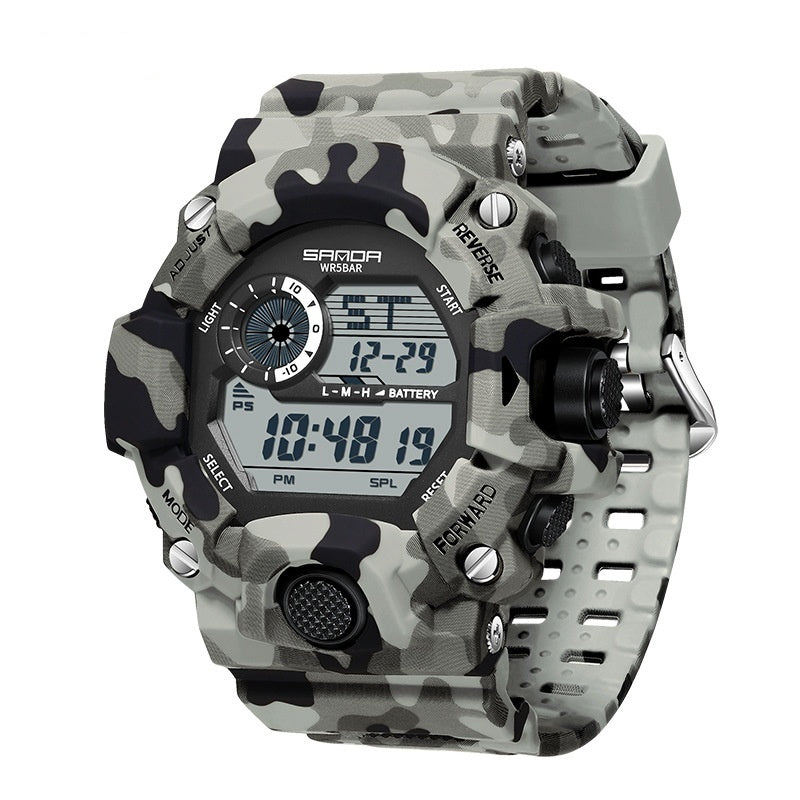 Shock Military Army Mens Watch In Camouflage  Style With LED Digital Back Light With Luminous  Effect