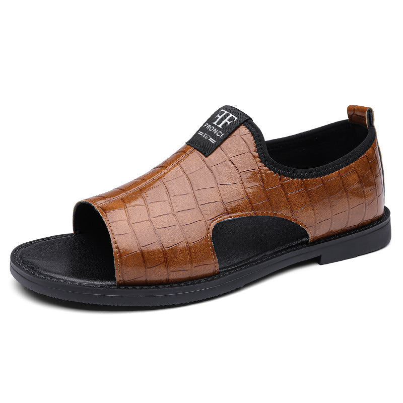 Men's Fashion Embossed Open-Toe Sandals