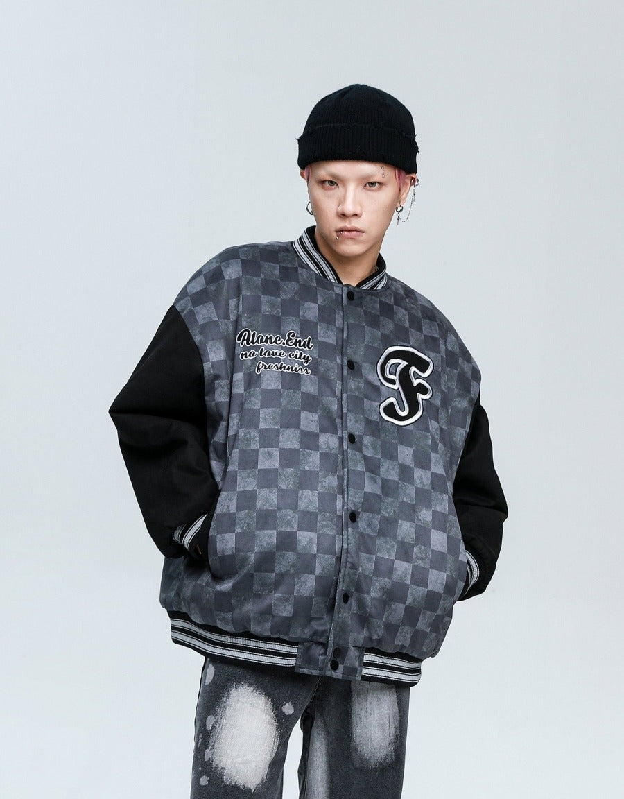Blouson bomber à carreaux pour l'hiver