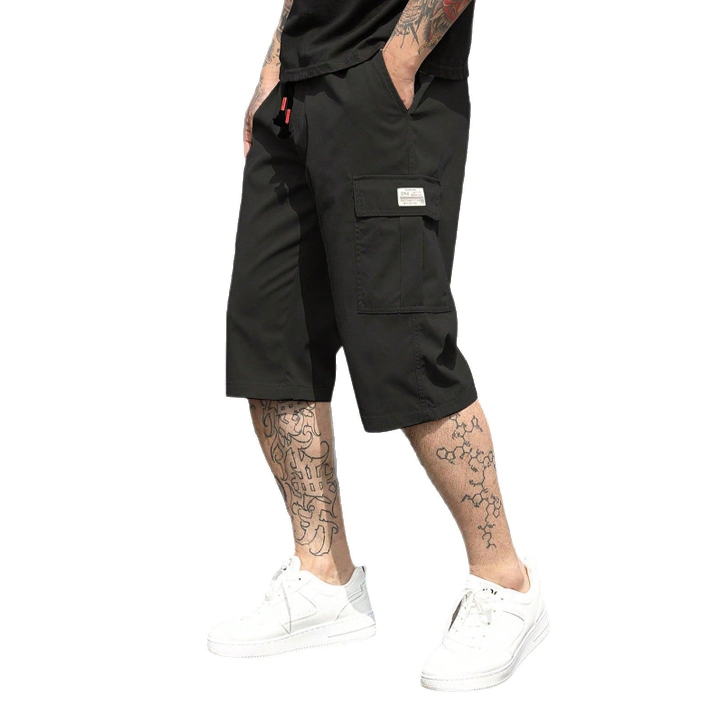 New Summer Thin American-Style Minimalist Casual Mens Cropped Trousers