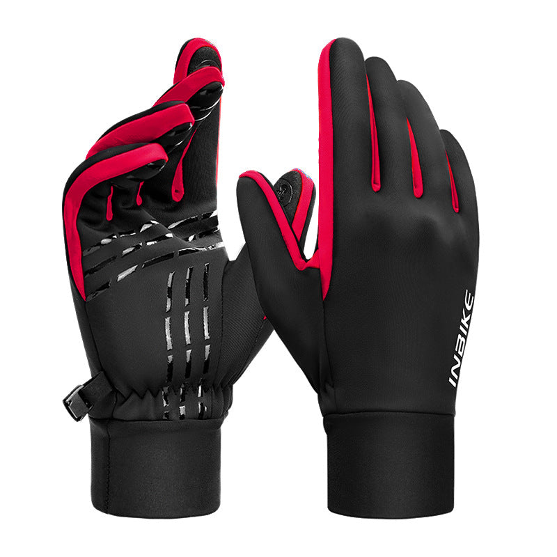 Cycling Gloves With Fleece Lining, Warm, Full-finger, Touchscreen-compatible