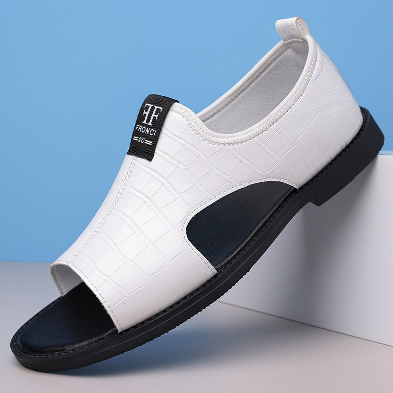 Men's Fashion Embossed Open-Toe Sandals