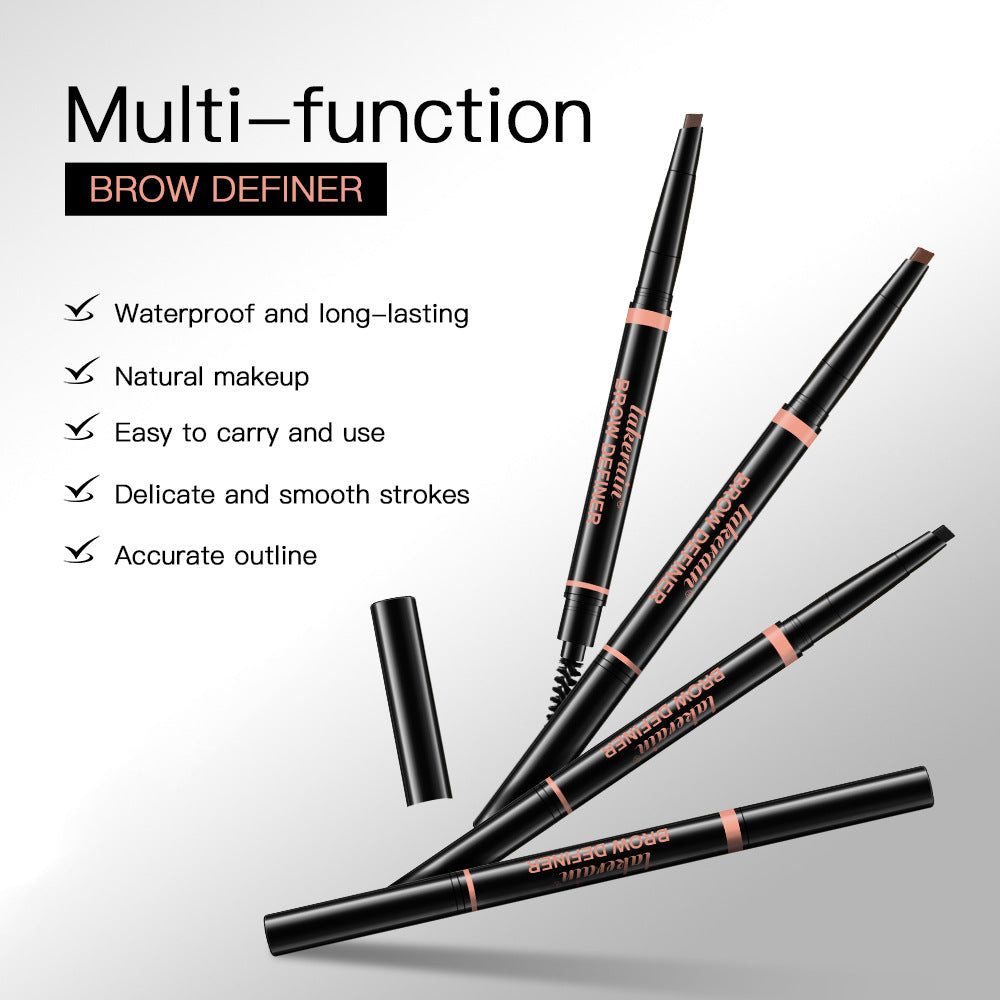Waterproof And Sweat-proof Distinct Look Three-dimensional Line Carving Triangle Eyebrow Pencil