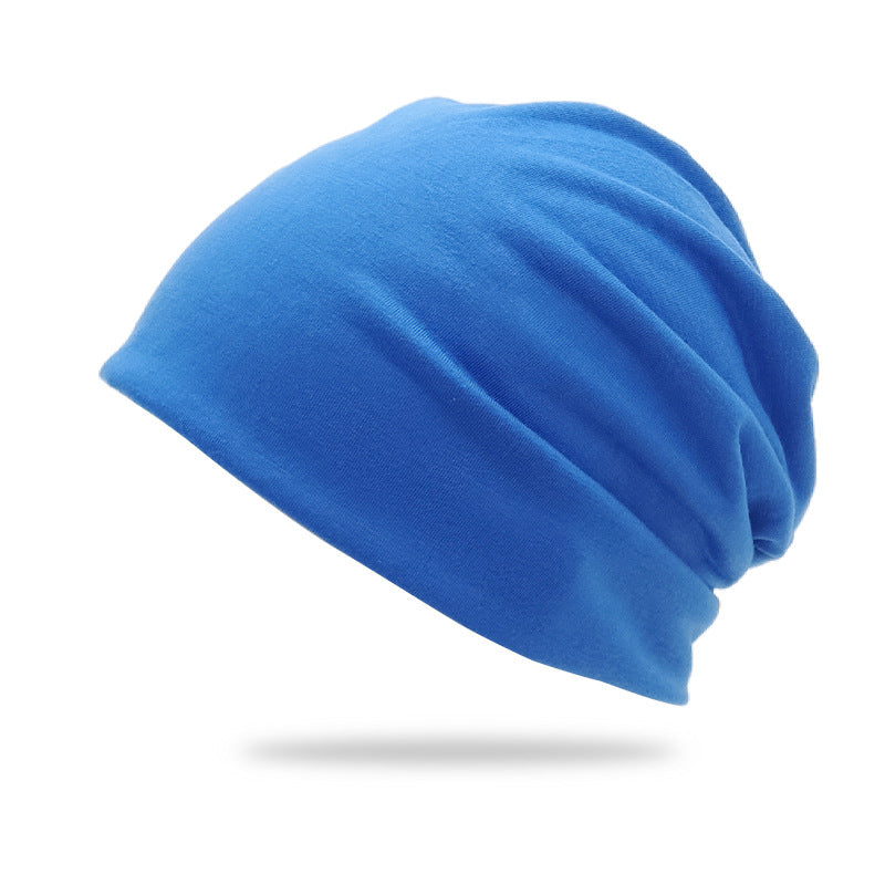 Solid-color Double-layer Pullover Beanie Thin Style