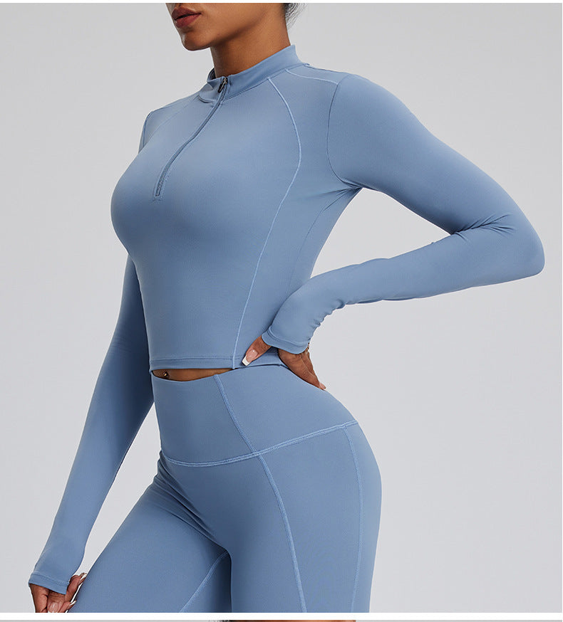 Womens Quick-Dry Long-Sleeve Yoga Wear For Europe And The US