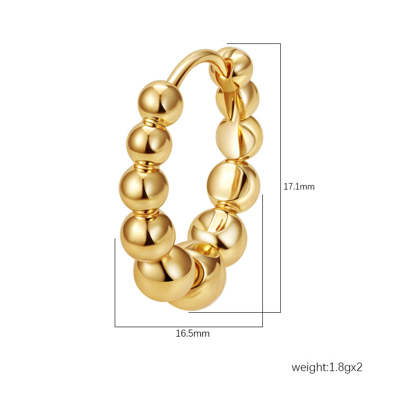 Womens Simple Stainless Steel Hoop Earrings
