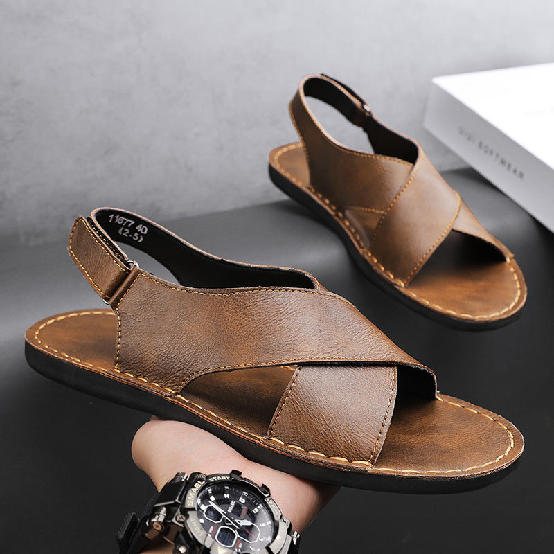 Cross-border Plus-size Foreign Trade Hand-sewn Sole Sandals