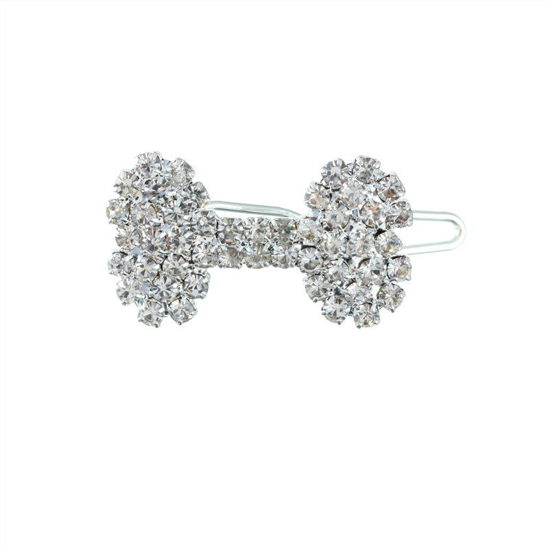 Pet Cat And Dog Ornament Diamond Dog Bone Barrettes
