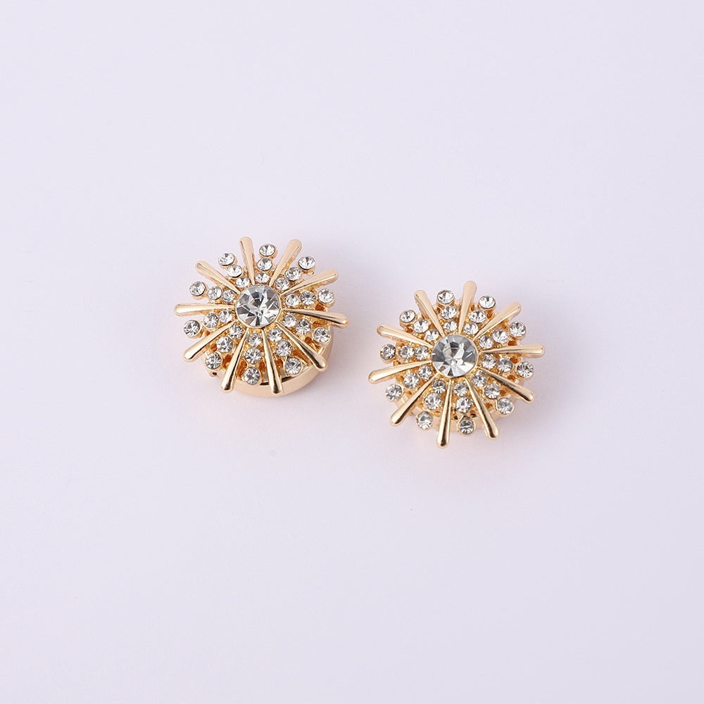 Simple Multi-style Inlaid Rhinestone Cufflinks