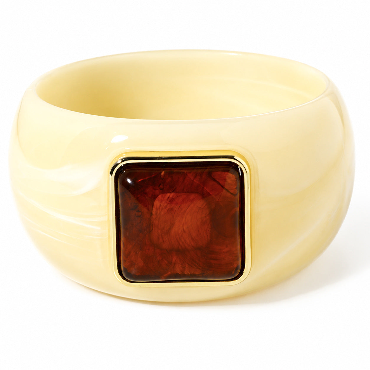 Retro Ombre Gold-Edged Square Resin Bracelet