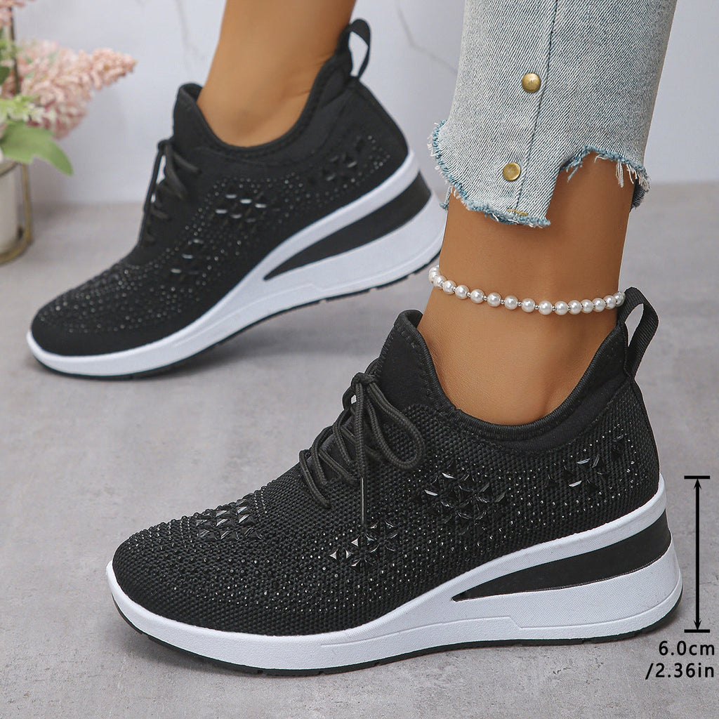 Breathable Mesh Casual Shoes Lightweight Height-Enhancing Sneakers For Men Daily Walking Comfortable Sportswear