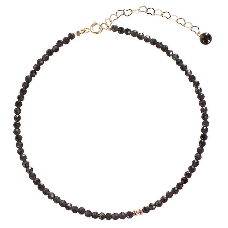 Ultra-fine Natural Obsidian Anklet For Women