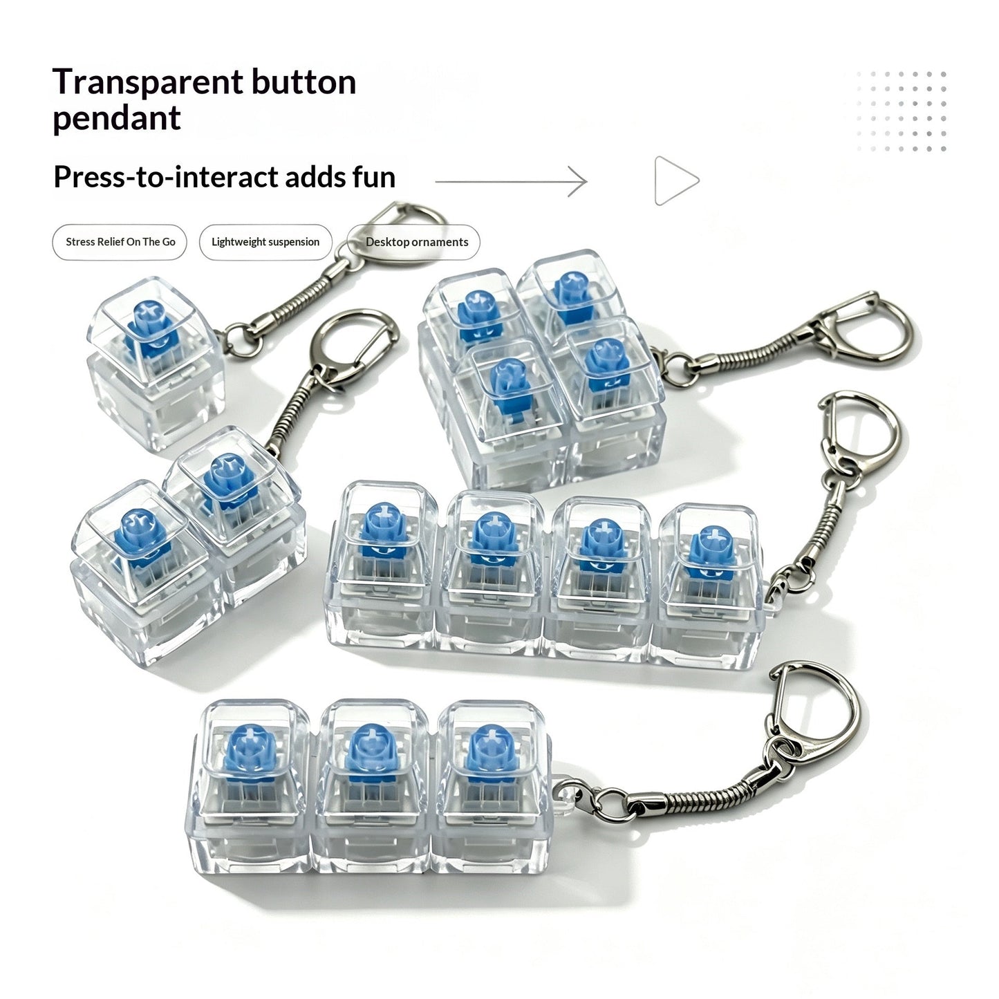 Highly Transparent PC Material Decompression Button For Decompression Toy