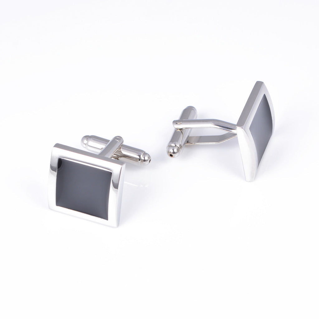Classic Black Square French Cufflinks Cross-border Epoxy Cufflinks Nail