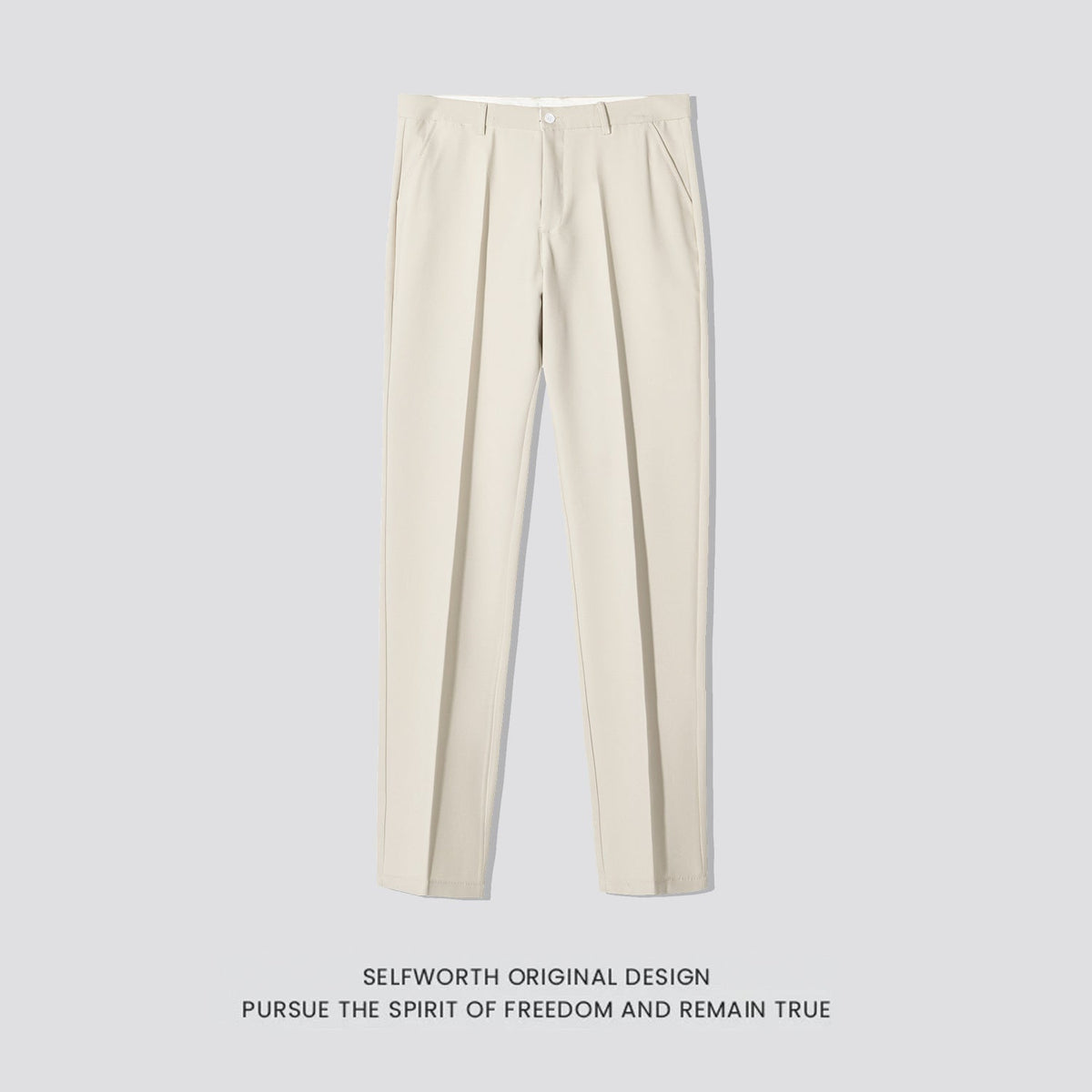Mens Straight-leg Casual Pants Slim-fit Mature Style