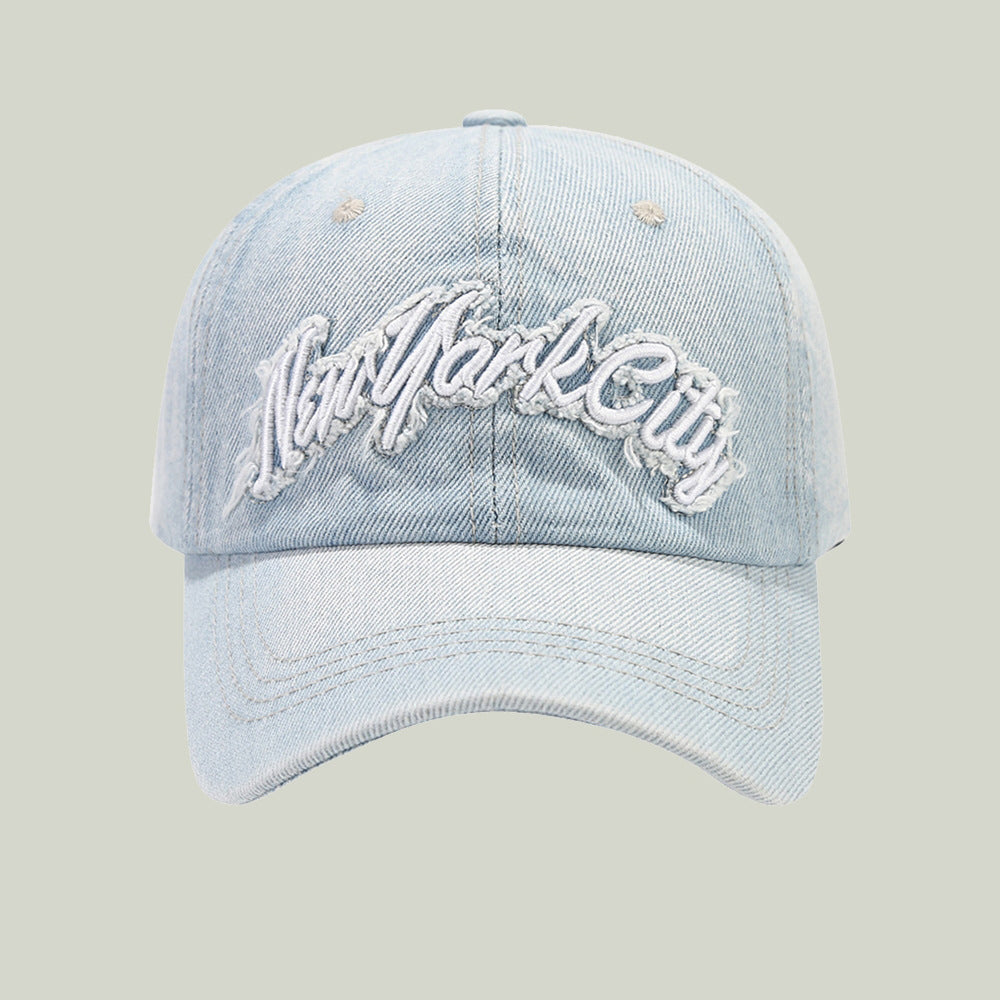 Men's And Women's Matching Embroidered Lettered Edge Decorative Fashion Trend Baseball Cap - Suitable For All Seasons, Great For Travel, Makes Your Face Look Smaller