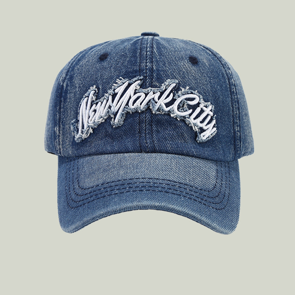 Men's And Women's Matching Embroidered Lettered Edge Decorative Fashion Trend Baseball Cap - Suitable For All Seasons, Great For Travel, Makes Your Face Look Smaller